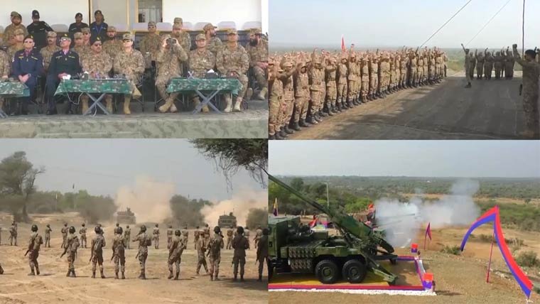 جہلم : پاک آرمی اور ایئرفورس کا مشترکہ فائر پاور کا شاندار مظاہرہ