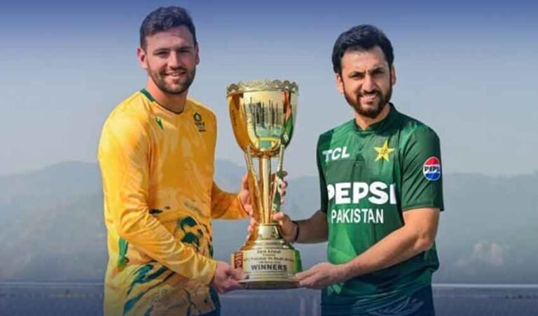 پاکستان اور جنوبی افریقہ کے درمیان ٹی20 سیریز کی ٹرافی کی شاندار رونمائی، پہلا میچ 28 اکتوبر کو راولپنڈی میں