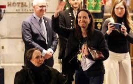 Nobel Peace Prize winner Maria Korina secretly arrived in Oslo after more than a year in hiding.