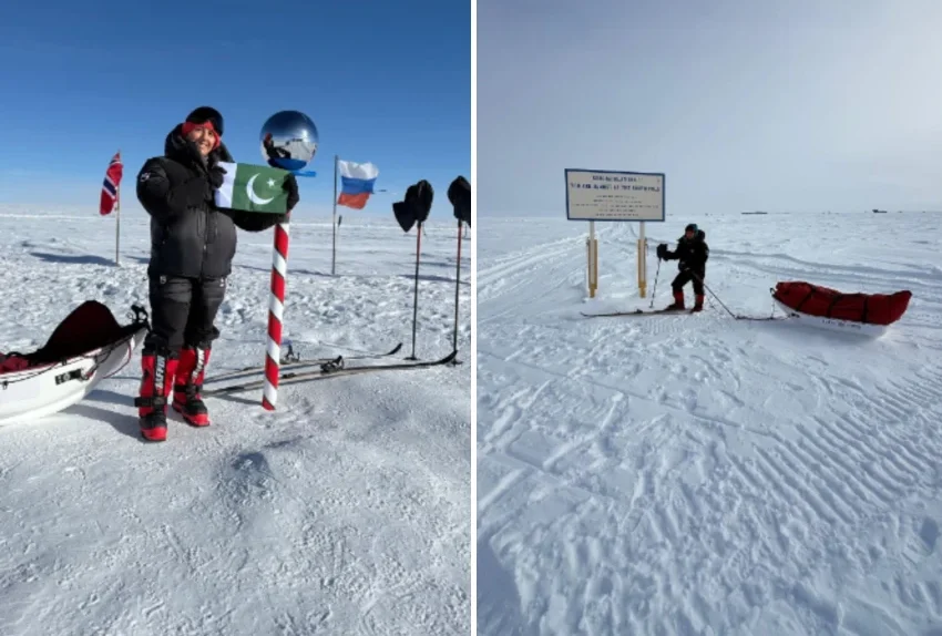 ثمینہ بیگ کا ایک اور تاریخی سنگِ میل، جنوبی قطب تک رسائی حاصل کر لی