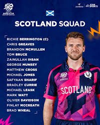 ٹی 20 ورلڈ کپ: اسکاٹ لینڈ نے اسکواڈ کا اعلان کر دیا