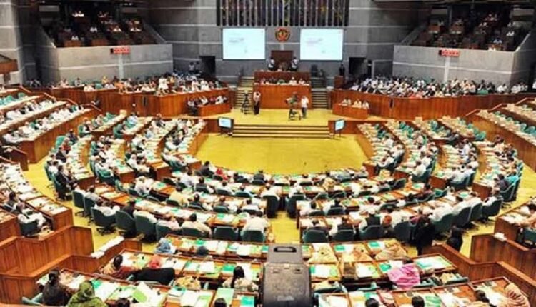 Members of the Bangladesh Nationalist Party took the oath first as the majority party.