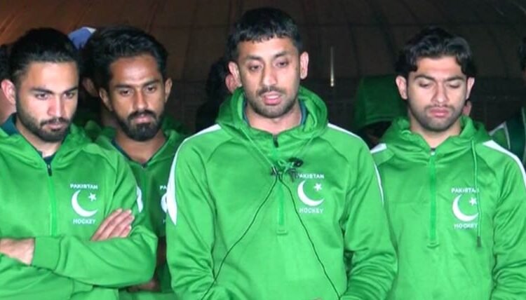 Captain Imad Butt talks to the media at Lahore Airport