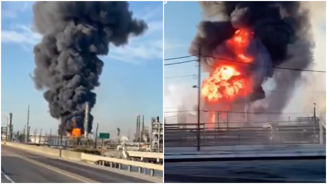 Fire breaks out at Texas oil refinery after explosions