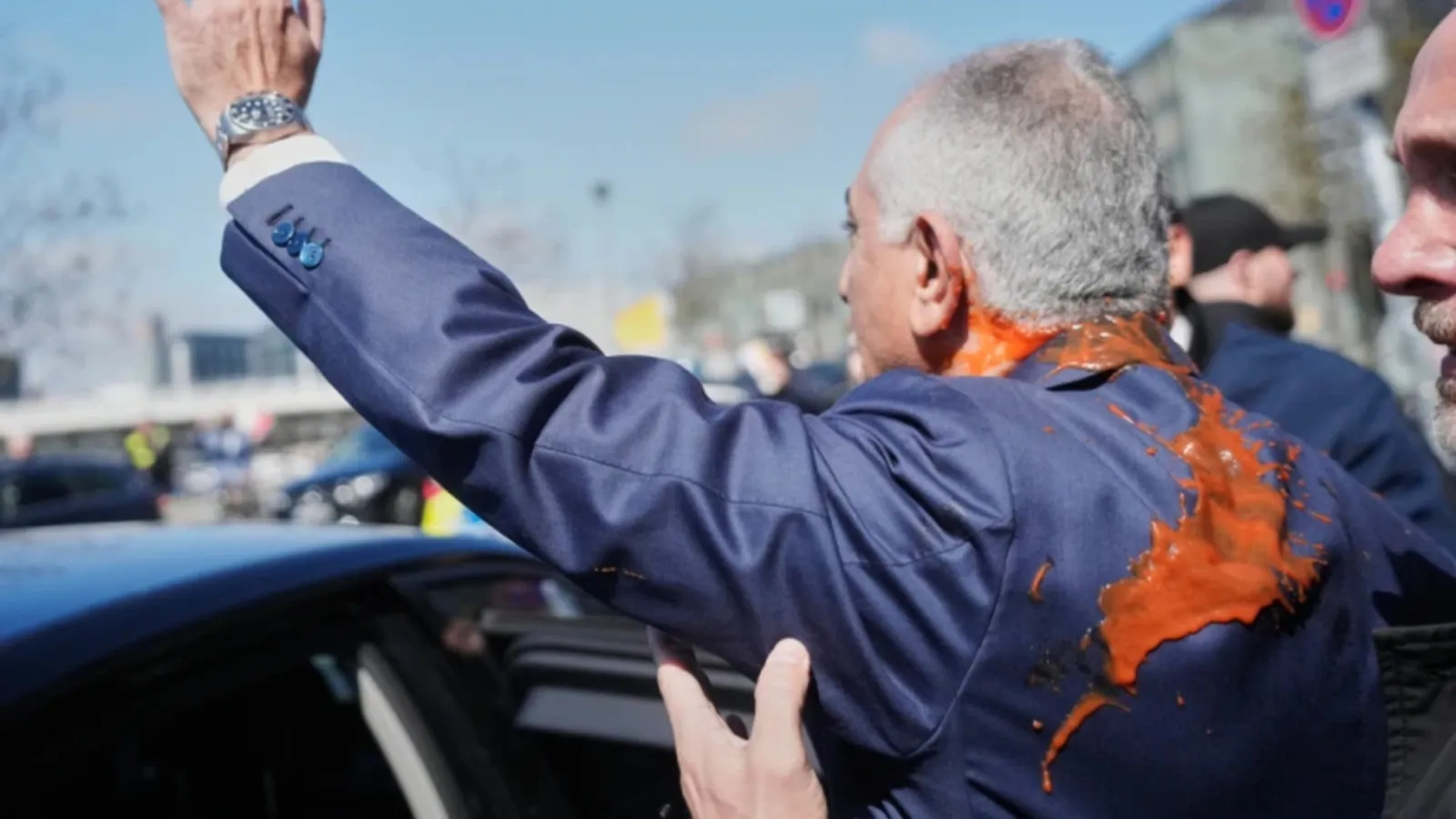 Protests in Belgium over paint thrown at former Iranian Crown Prince Reza Pahlavi in ​​Germany