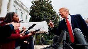 "A journalist like you should be tried for sedition," Trump said angrily to the journalist upon his return from China.