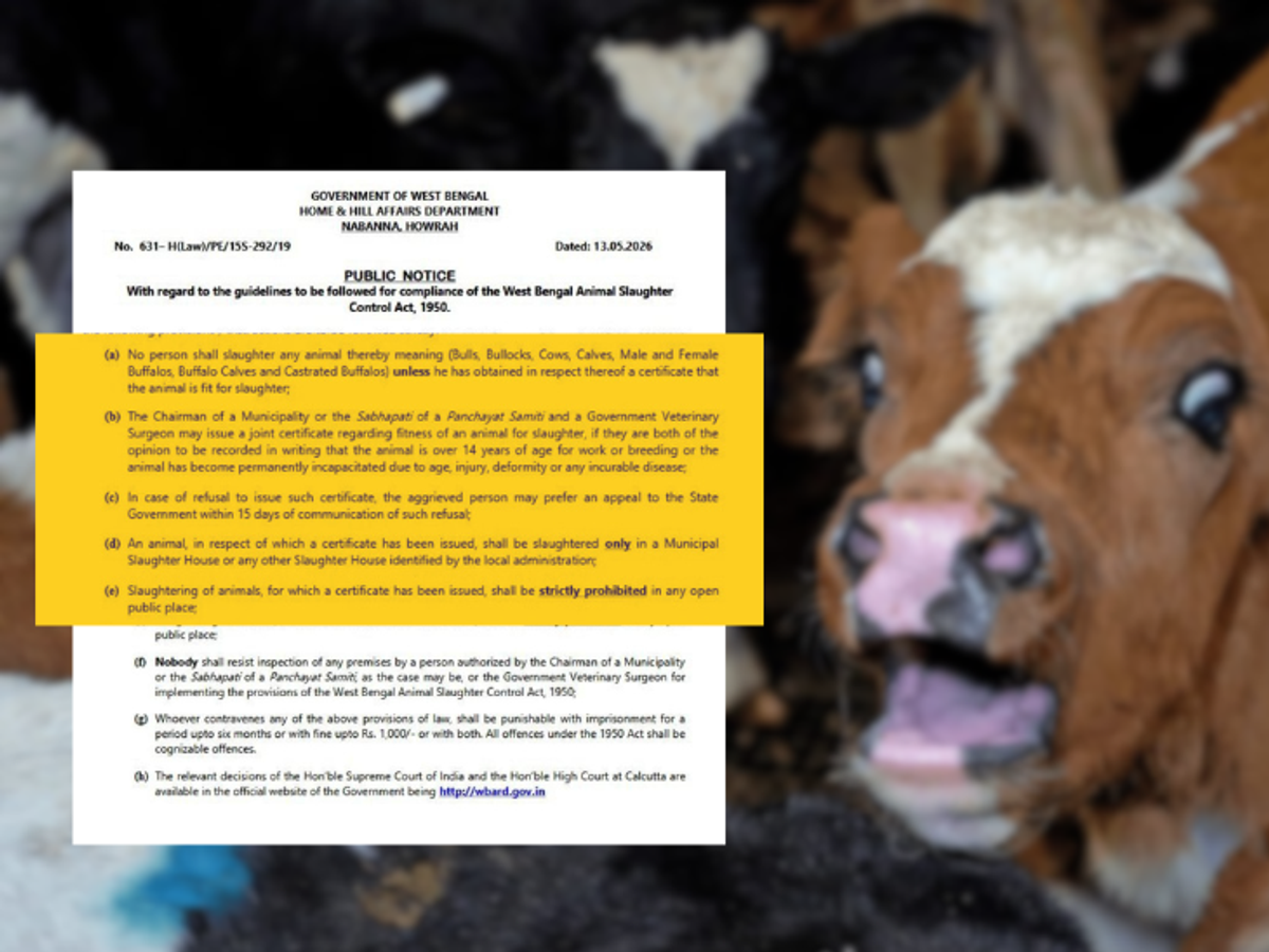 New strict rules for animal slaughter implemented in the Indian state of West Bengal
