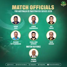 Officials announced for Pakistan-Australia ODI series