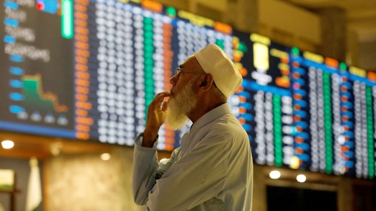 پاکستان سٹاک مارکیٹ میں کاروبار کے دوران مندی کا رجحان